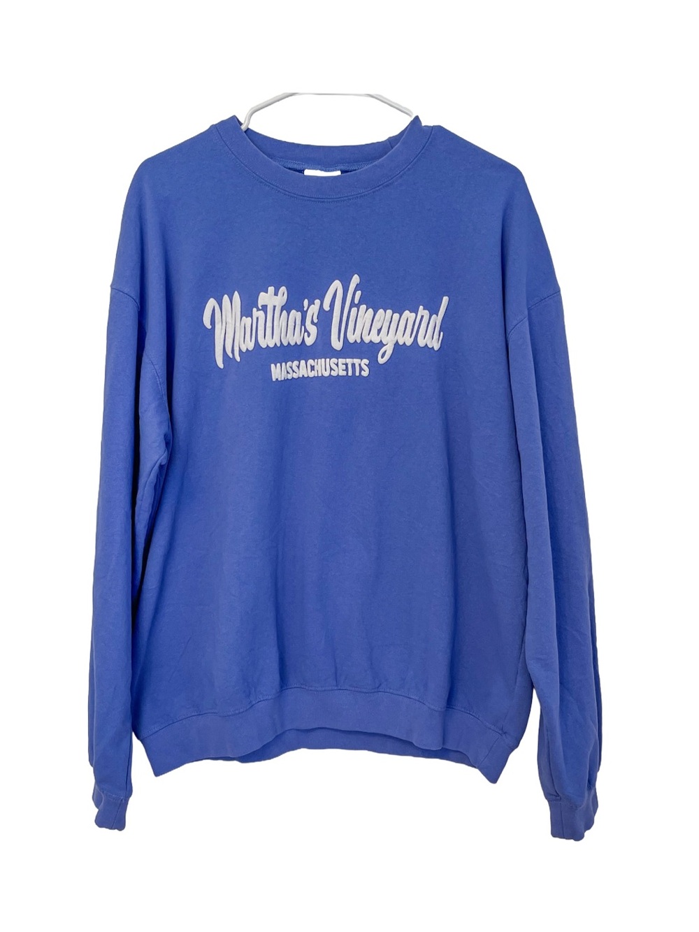 Crewneck Sweatshirt "Martha's Vineyard Massachusetts" Blue Large